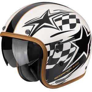 Casque de moto ouvert Scorpion Belfast II Flagstone Crème-Noir