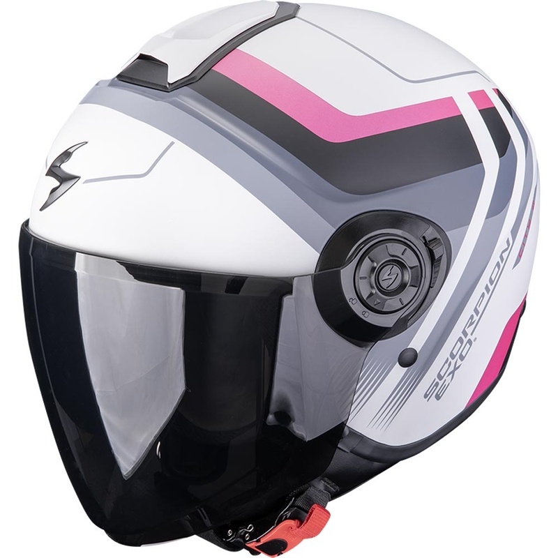 Casque de moto jet Scorpion EXO-CITY II Sport gris-rose mat