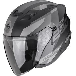Casque de moto ouvert Scorpion EXO-230 Comics, noir mat et argent