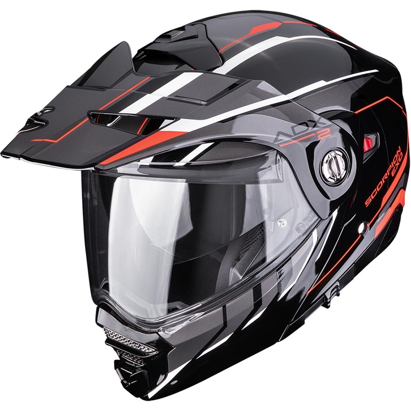 Casque de moto enduro Scorpion ADX-2 Walt noir-argent-rouge