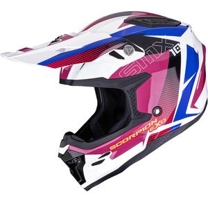 Casque de motocross Scorpion SMX-10 Speed blanc-rose-bleu
