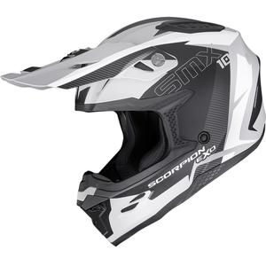 Casque de motocross Scorpion SMX-10 Speed gris mat-noir-blanc
