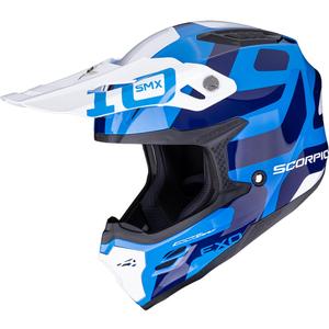 Casque de motocross Scorpion SMX-10 Leap bleu et blanc