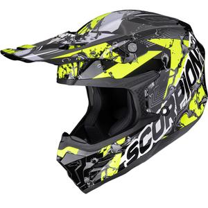 Casque de motocross Scorpion SMX-10 à essence noir et jaune