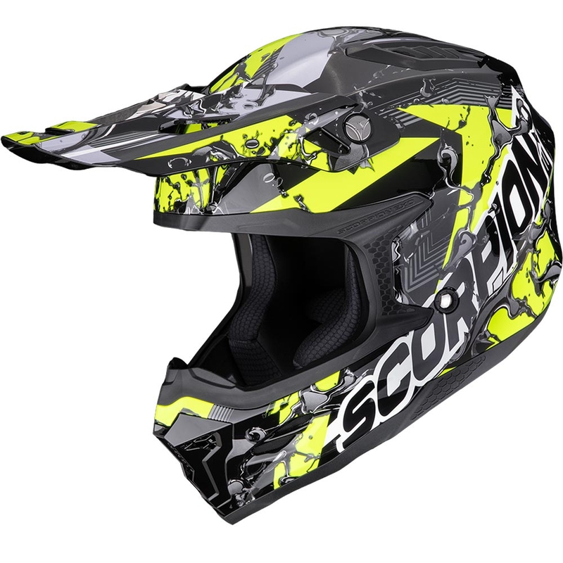 Casque de motocross Scorpion SMX-10 à essence noir et jaune