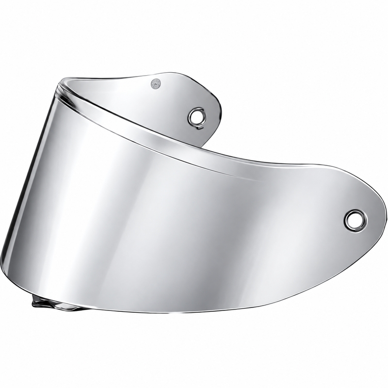 Visière pour casques de moto ZED K40, pré-équipée pour film FogCity, finition argent miroir.