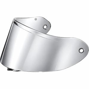Visière pour casques de moto ZED XD1, pré-équipée pour film FogCity, finition argent miroir.