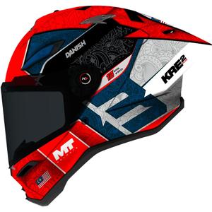 Casque intégral de moto MT KRE 2 PLUS Danish 26 Season B5 rouge-bleu