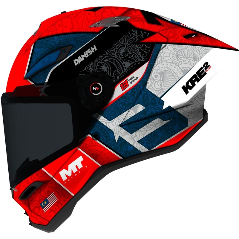 Casque intégral de moto MT KRE 2 PLUS Danish 26 Season B5 rouge-bleu