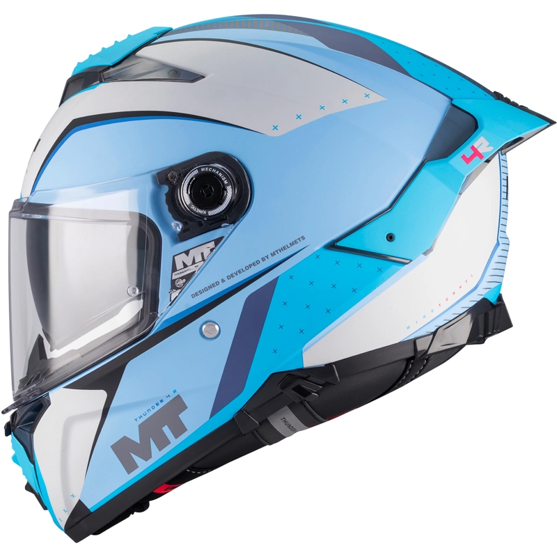 Casque intégral de moto MT Thunder 4 R SV Wind Tunnel C7 bleu-gris mat