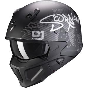Casque ouvert avec masque Scorpion COVERT-X Xborg noir-argenté