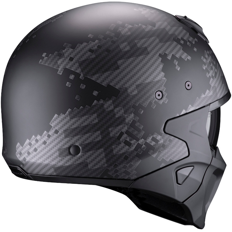 Casque ouvert avec masque Scorpion COVERT-X Xborg noir-argenté