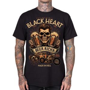 T-shirt noir Black Heart Beer Rider