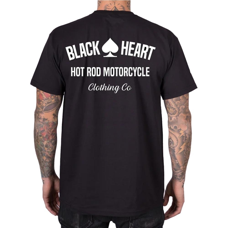 T-shirt noir Black Heart Hot Rod Motorcycle
