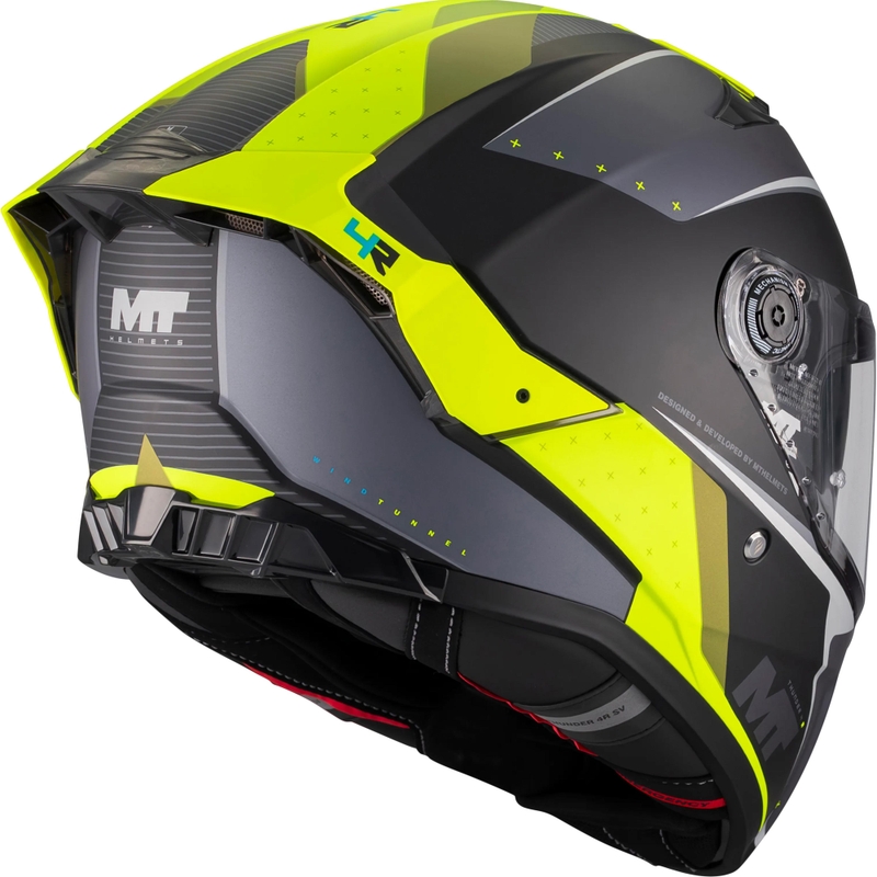 Casque intégral de moto MT Thunder 4 R SV Wind Tunnel B3 noir-gris-jaune fluo