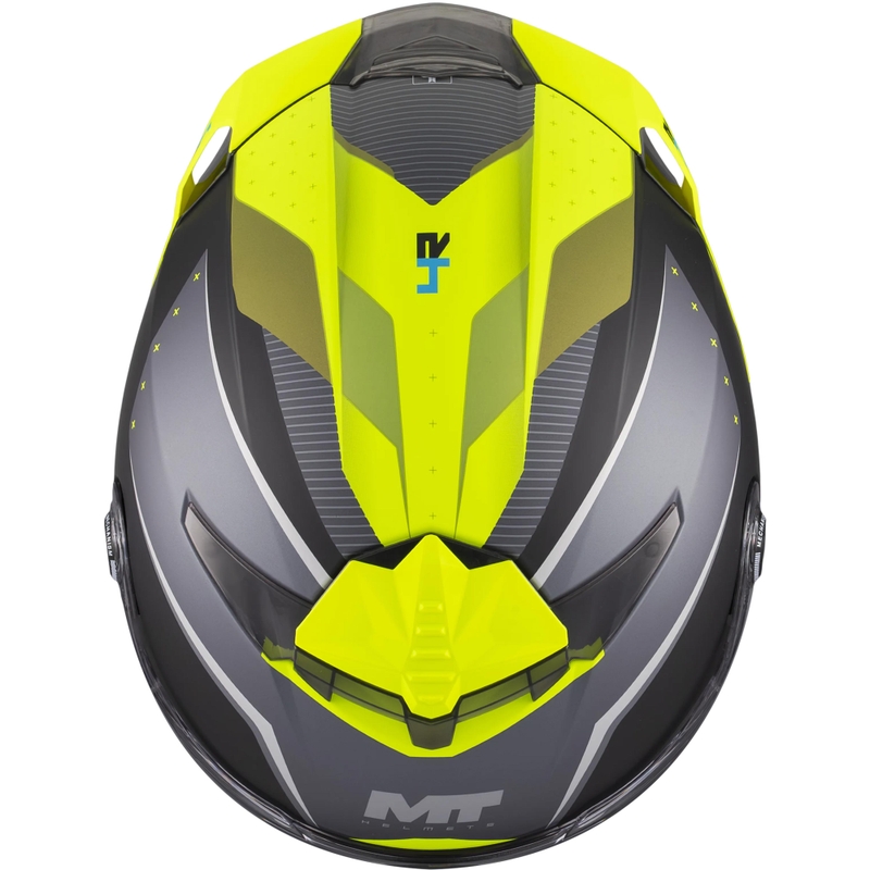 Casque intégral de moto MT Thunder 4 R SV Wind Tunnel B3 noir-gris-jaune fluo