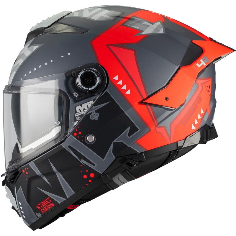 Casque intégral de moto MT Thunder 4 R SV Canvas C5 noir-gris-rouge