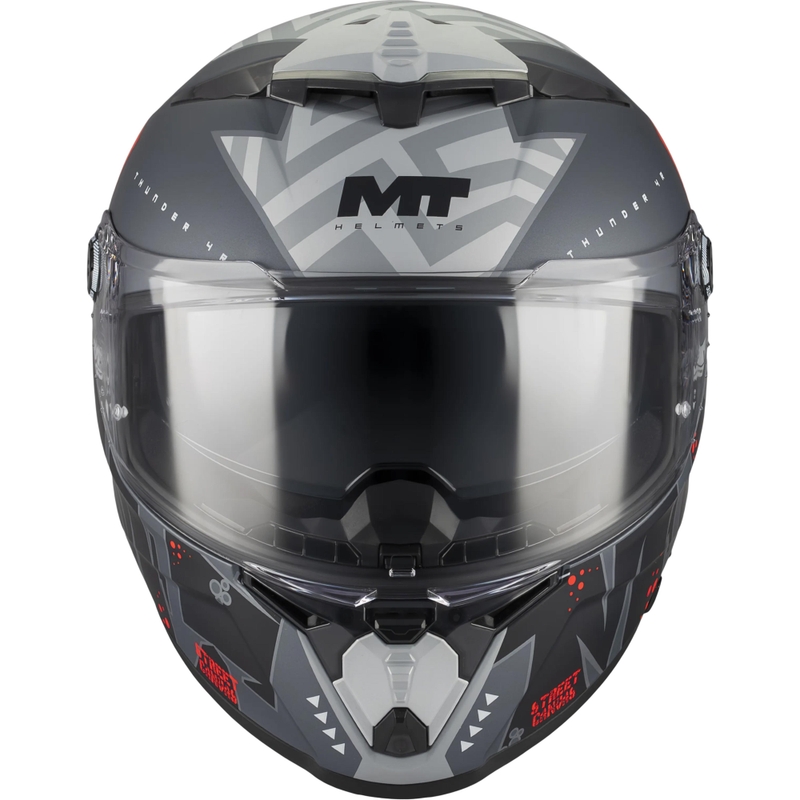 Casque intégral de moto MT Thunder 4 R SV Canvas C5 noir-gris-rouge