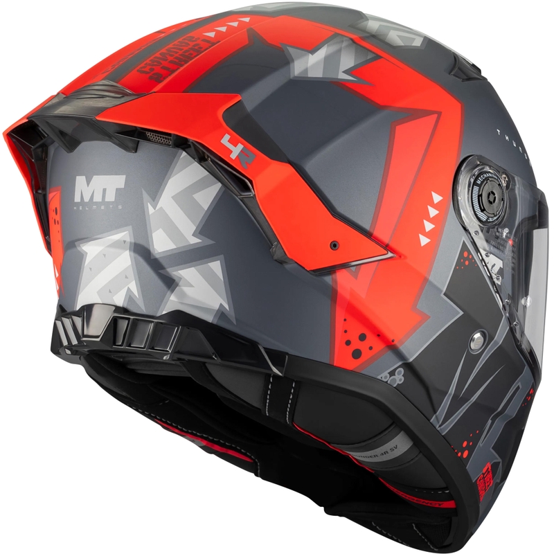 Casque intégral de moto MT Thunder 4 R SV Canvas C5 noir-gris-rouge