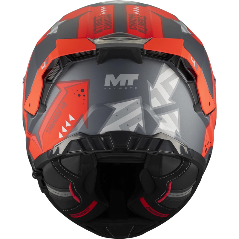 Casque intégral de moto MT Thunder 4 R SV Canvas C5 noir-gris-rouge