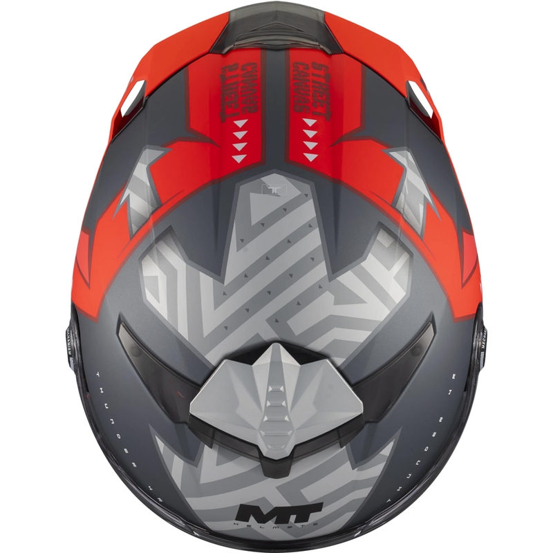 Casque intégral de moto MT Thunder 4 R SV Canvas C5 noir-gris-rouge
