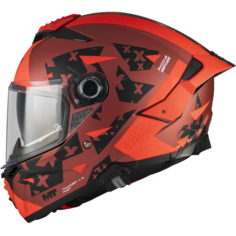 Casque intégral de moto MT Thunder 4 R SV Fast C5 noir mat-gris-rouge
