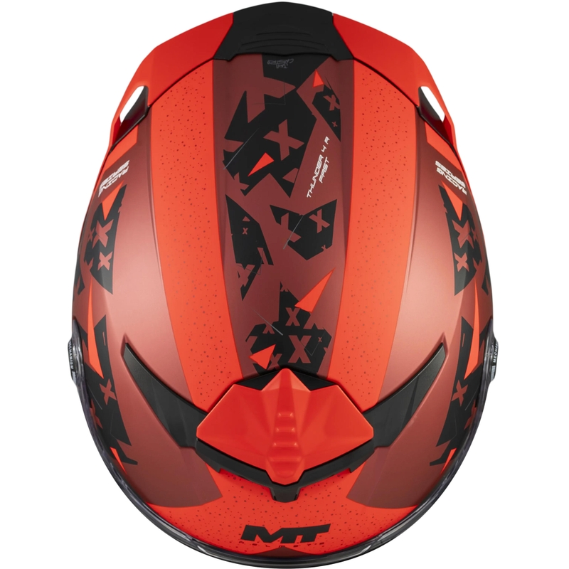 Casque intégral de moto MT Thunder 4 R SV Fast C5 noir mat-gris-rouge
