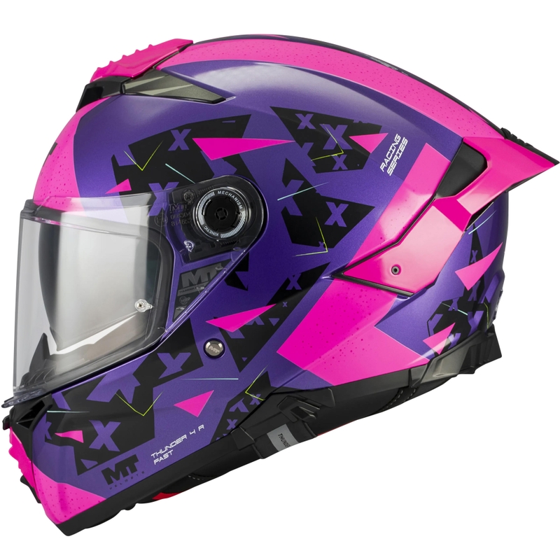 Casque intégral de moto MT Thunder 4 R SV Fast C8 violet-rose-noir