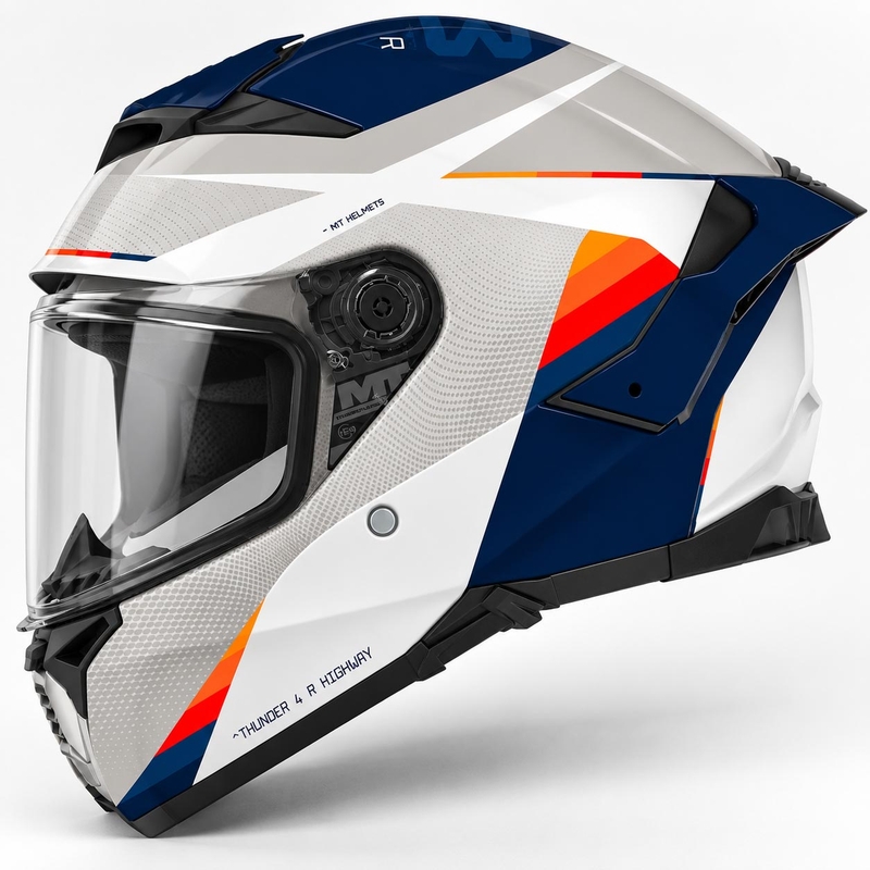 Casque intégral de moto MT Thunder 4 R SV Highway A7 blanc-gris-bleu