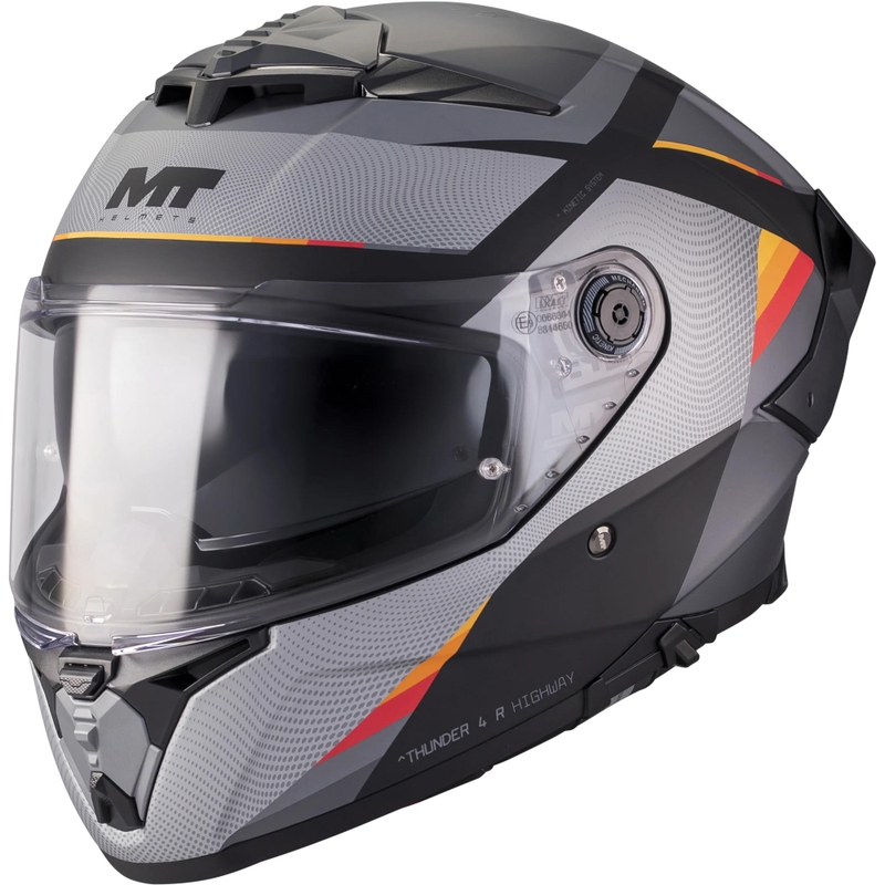 Casque intégral de moto MT Thunder 4 R SV Highway B5 gris-noir mat