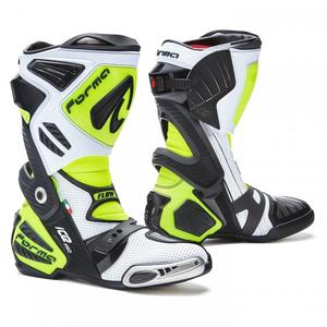 Bottes de moto Forma Ice Pro Flow blanc-noir-jaune fluo