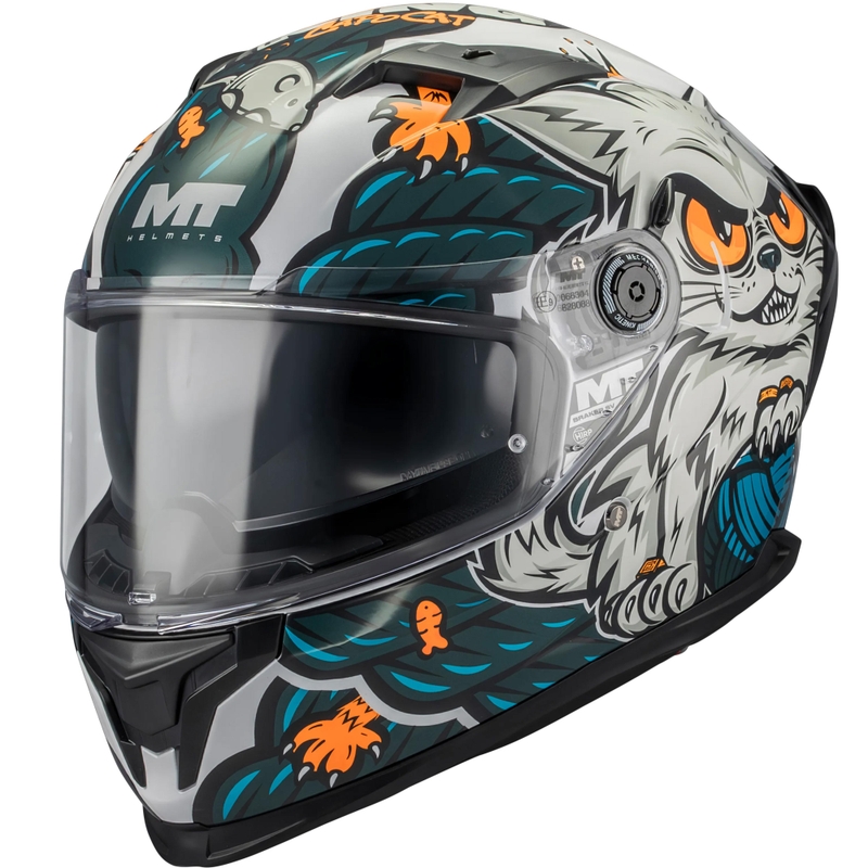 Casque intégral de moto MT Braker SV King A7 gris-bleu