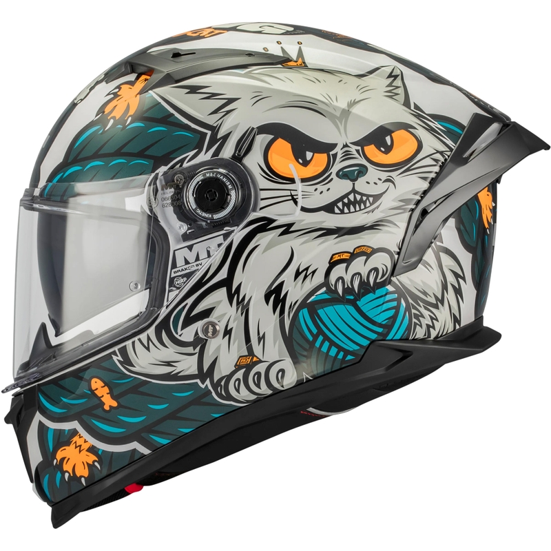 Casque intégral de moto MT Braker SV King A7 gris-bleu