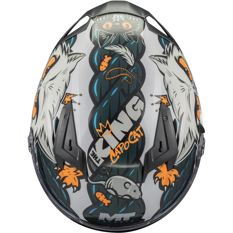 Casque intégral de moto MT Braker SV King A7 gris-bleu