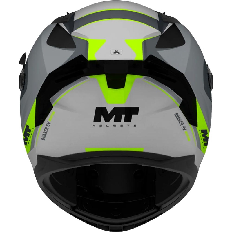 Casque intégral de moto MT Braker SV Inception C2 gris-jaune fluo