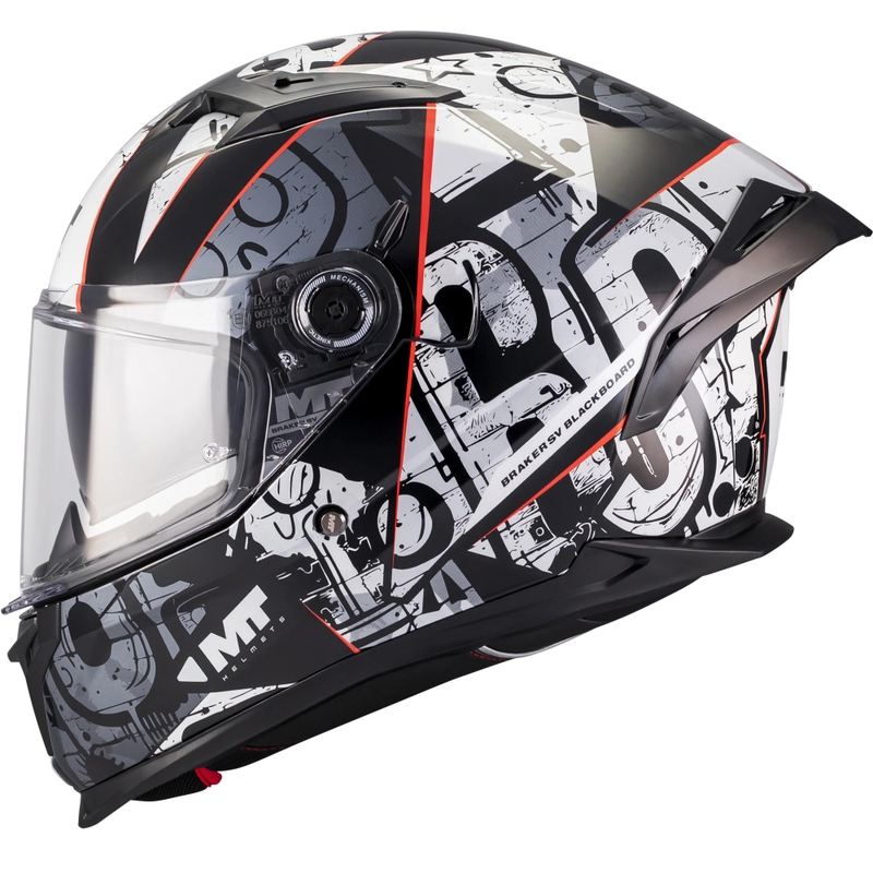 Casque intégral de moto MT Braker SV Blackboard B0 noir-gris