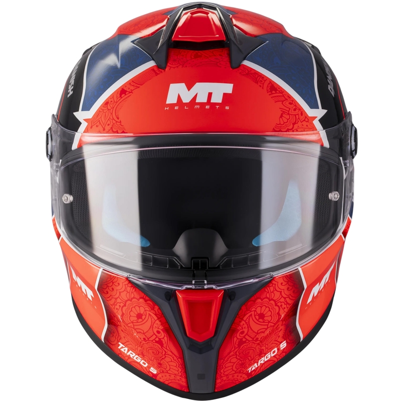 Casque intégral de moto MT Targo S Danish_26_Season C5 rouge-bleu-gris