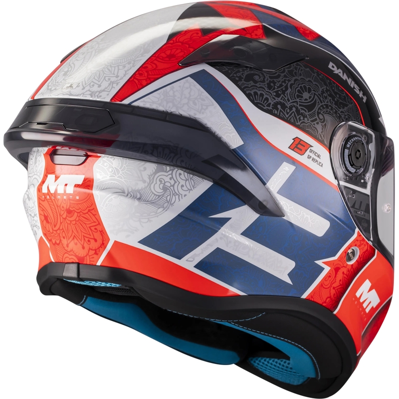 Casque intégral de moto MT Targo S Danish_26_Season C5 rouge-bleu-gris