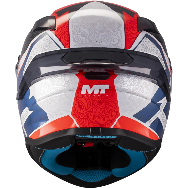 Casque intégral de moto MT Targo S Danish_26_Season C5 rouge-bleu-gris