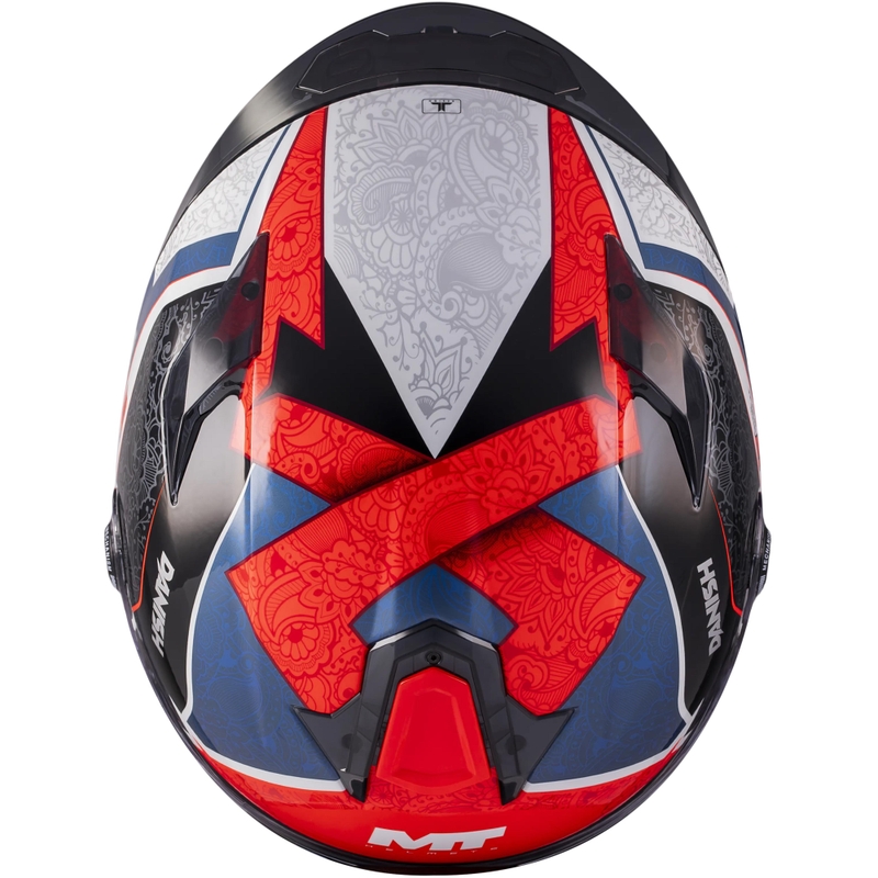Casque intégral de moto MT Targo S Danish_26_Season C5 rouge-bleu-gris