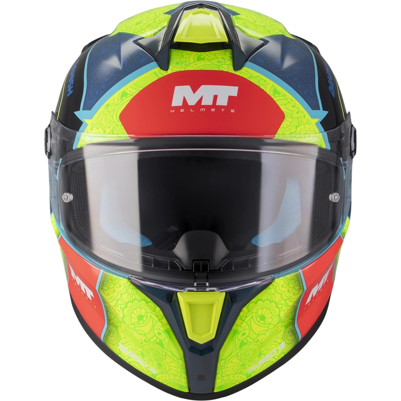 Casque intégral de moto MT Targo S Danish_26_Brasil C3 bleu fluo jaune-rouge
