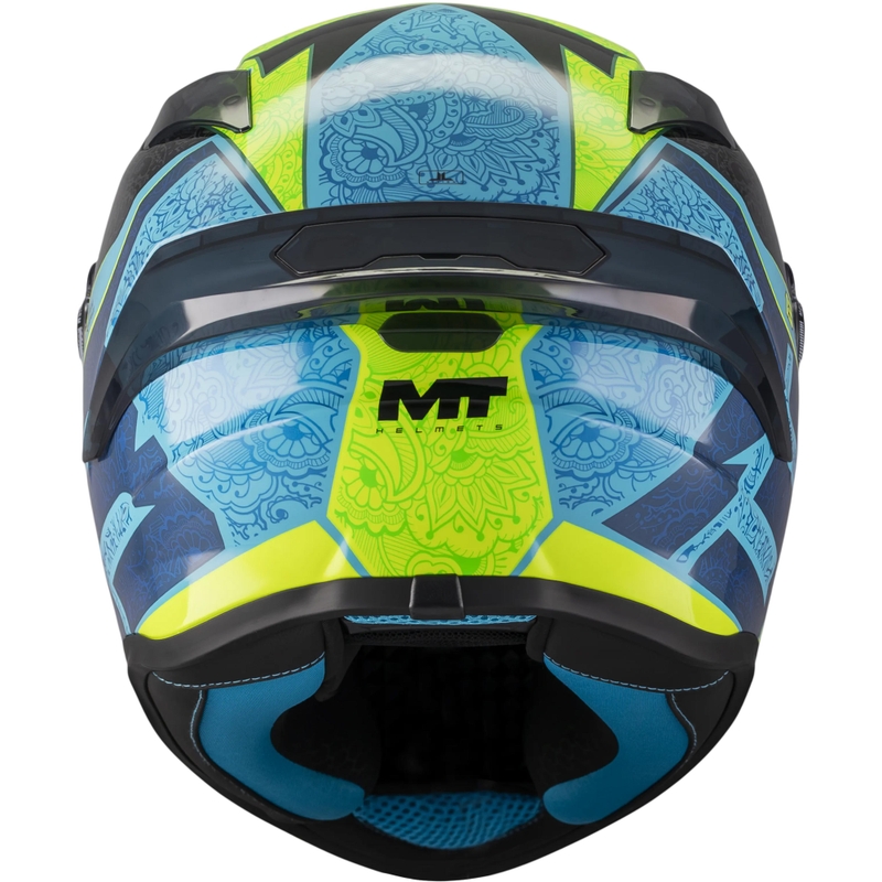 Casque intégral de moto MT Targo S Danish_26_Brasil C3 bleu fluo jaune-rouge