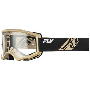 Lunettes de motocross Fly Racing Focus noires et kaki avec verres en plexiglas transparents