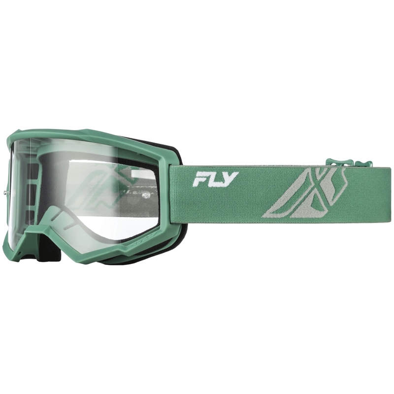 Lunettes de motocross Fly Racing Focus vertes avec verres transparents