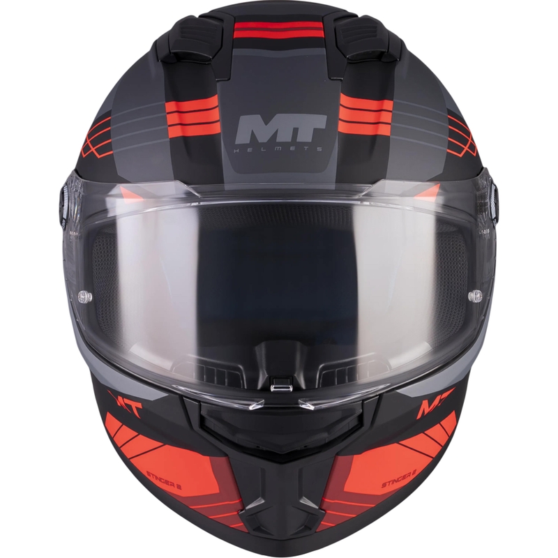 Casque intégral de moto MT Stinger 2 Baldur C15 noir-gris-rouge mat