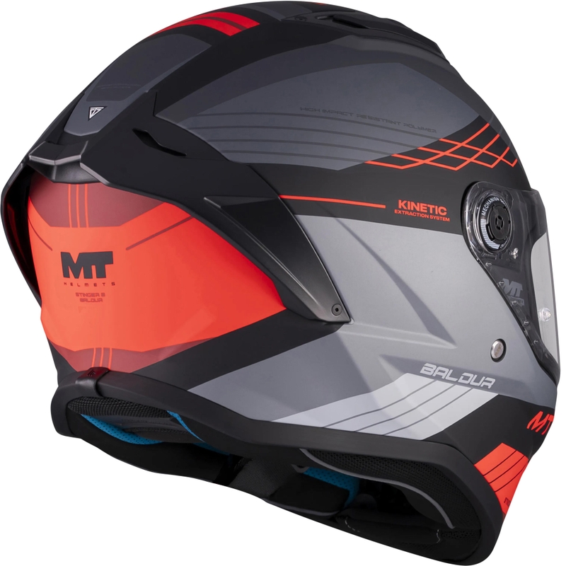 Casque intégral de moto MT Stinger 2 Baldur C15 noir-gris-rouge mat
