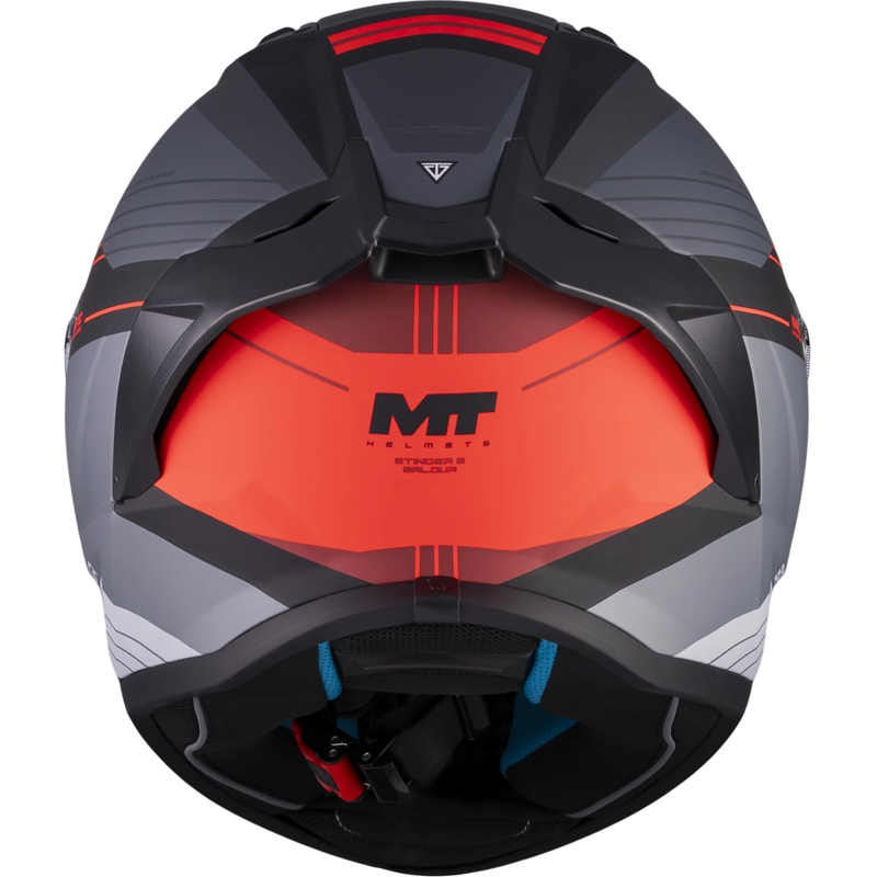 Casque intégral de moto MT Stinger 2 Baldur C15 noir-gris-rouge mat