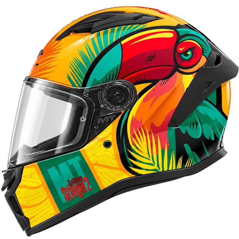 Casque intégral de moto MT Stinger 2 Caribbean C3 vert-jaune