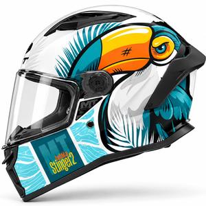 Casque intégral de moto MT Stinger 2 Caribbean A6 bleu et blanc