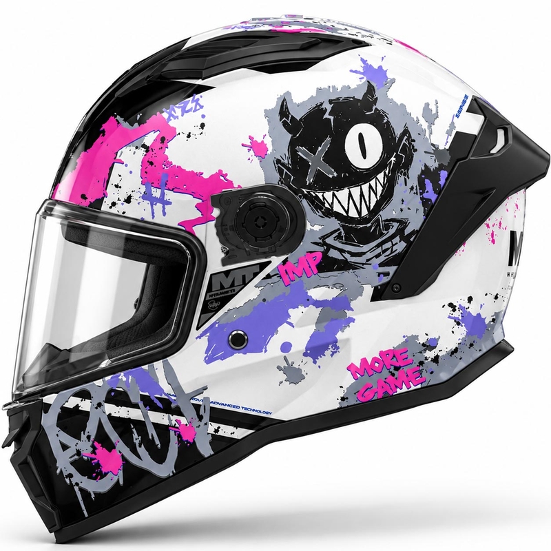 Casque intégral de moto MT Stinger 2 IMP A8 blanc-noir-rose